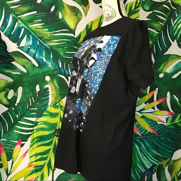 NWT Star Wars Darth Vader M Unisex Tee Black Blue Graphic Mosaic Multi Season - Picture 5 of 5